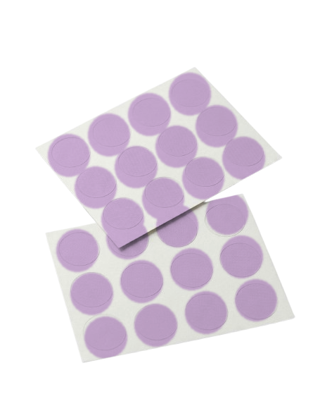 The same sheet of patches deepened toward purple.